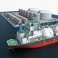 LNG Import Terminal with Gas Carrier Ship 3D model