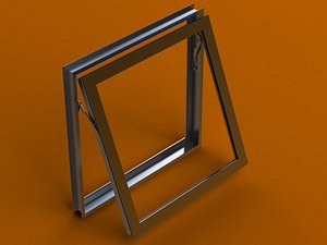 3D model Casement Window- Top Hung