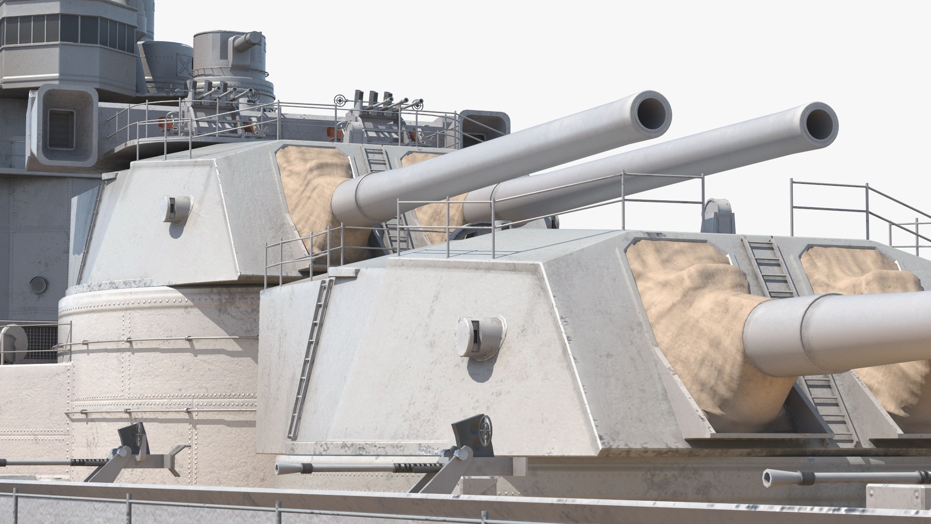 IJN Nagato Battleship With Triple Gun Turrets And Superstructure Grey ...