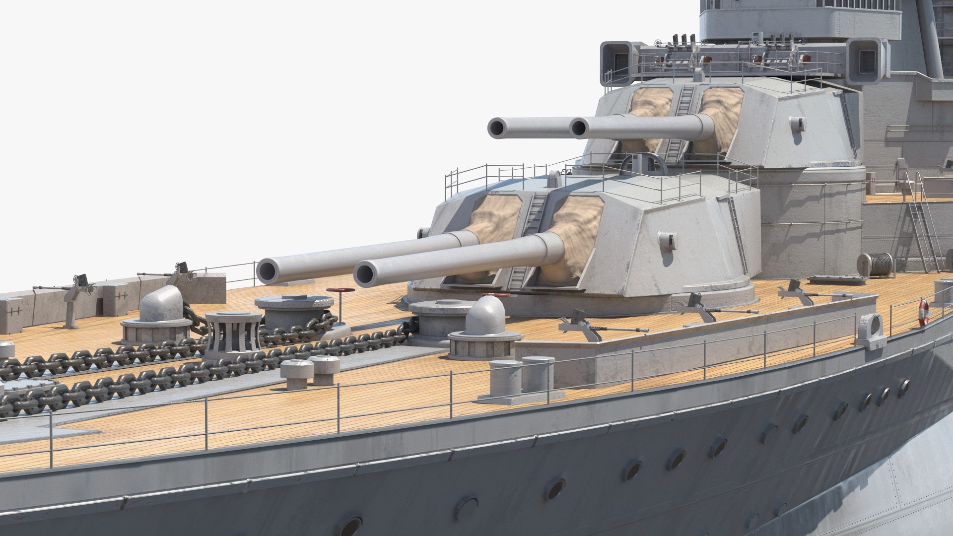 IJN Nagato Battleship With Triple Gun Turrets And Superstructure Grey ...