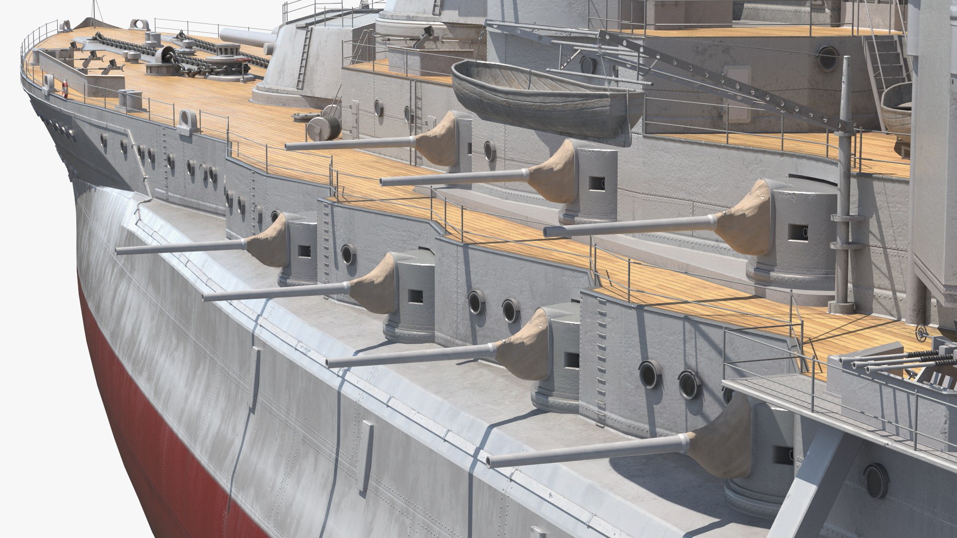 IJN Nagato Battleship With Triple Gun Turrets And Superstructure Grey ...