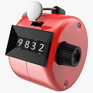 Mechanical Hand Tally Counter Red