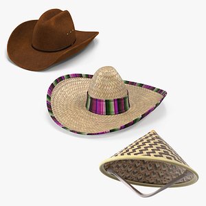 Traditional Hats Collection 3D model