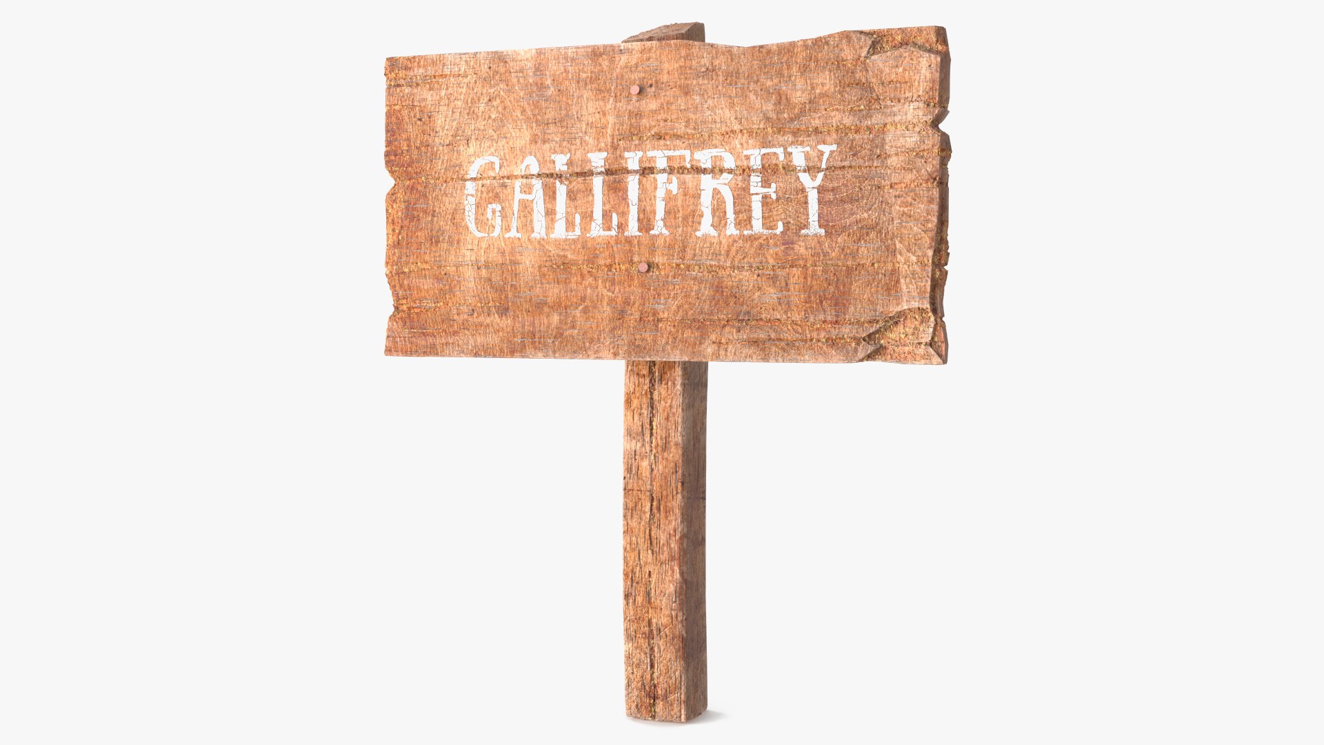 Aged Wooden Rural Signpost 3D model preview