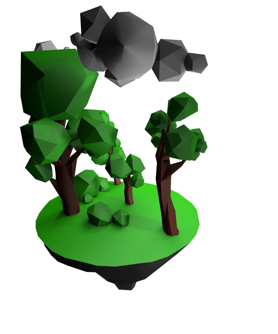 Oak trees bushes 3D model - TurboSquid 1455506