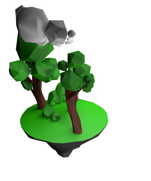 Oak trees bushes 3D model - TurboSquid 1455506