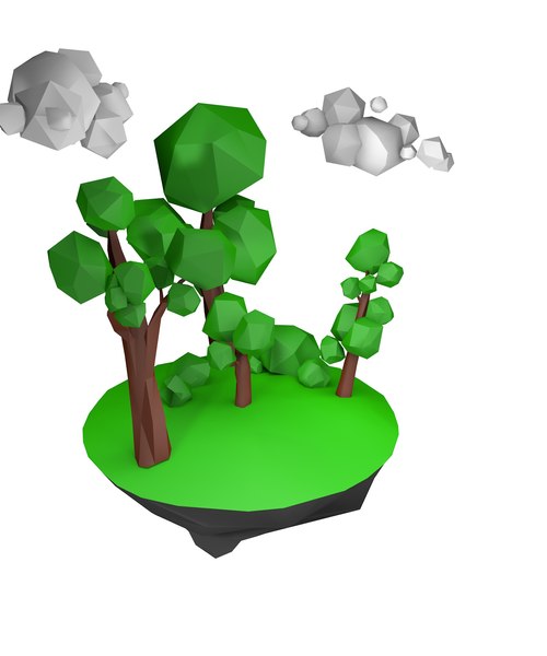 Oak trees bushes 3D model - TurboSquid 1455506