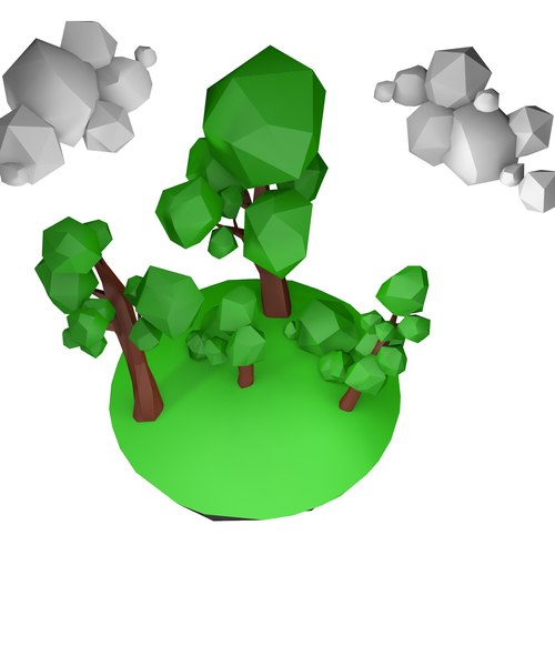 Oak trees bushes 3D model - TurboSquid 1455506