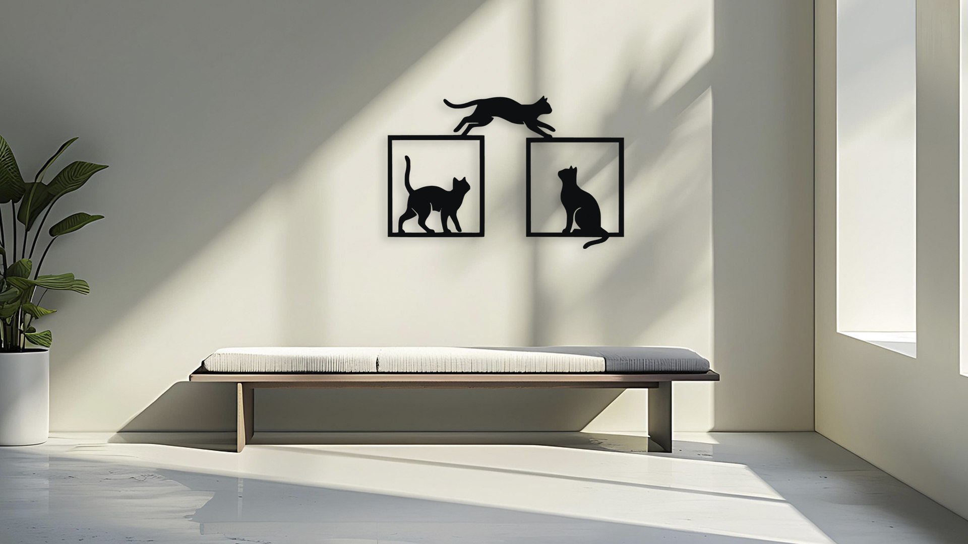3D Cats Wall Decor Art Jumping Playing Silhouettes Model - TurboSquid ...