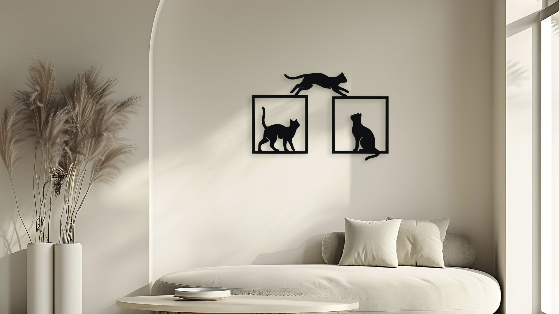 3D Cats Wall Decor Art Jumping Playing Silhouettes Model - TurboSquid ...