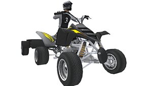 quad bike trailer player 3D model