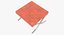 Knoll Orange Leather Barcelona Stool Ottoman