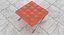 Knoll Orange Leather Barcelona Stool Ottoman