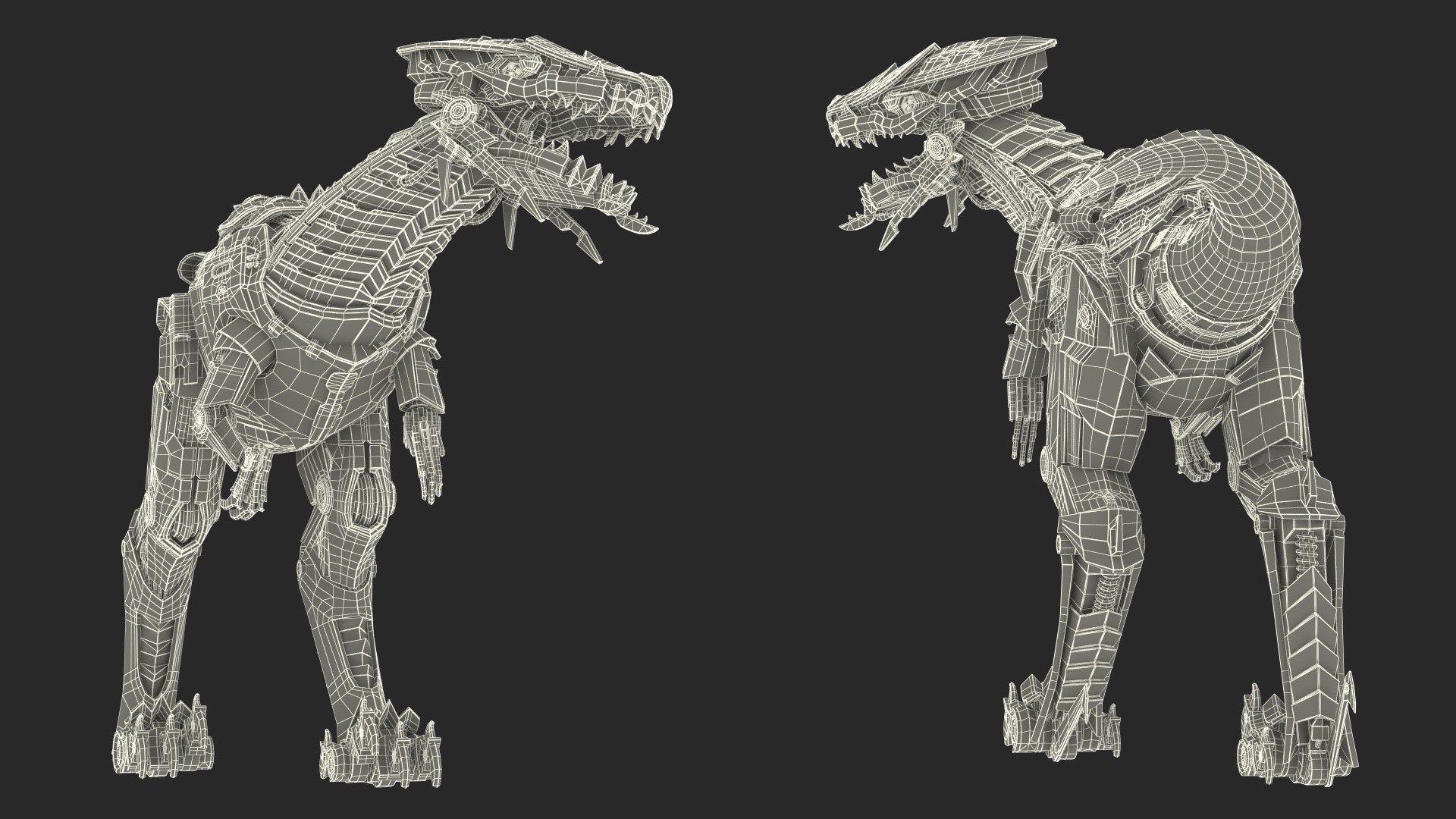 Robotic T-Rex Walking Pose 3D https://p.turbosquid.com/ts-thumb/OW/36gZrB/mG/robotictrexwalkingposec4dmodel019/jpg/1717046693/1920x1080/fit_q87/7d98f4ee77920c395eac6f726a331543b7a9f05f/robotictrexwalkingposec4dmodel019.jpg