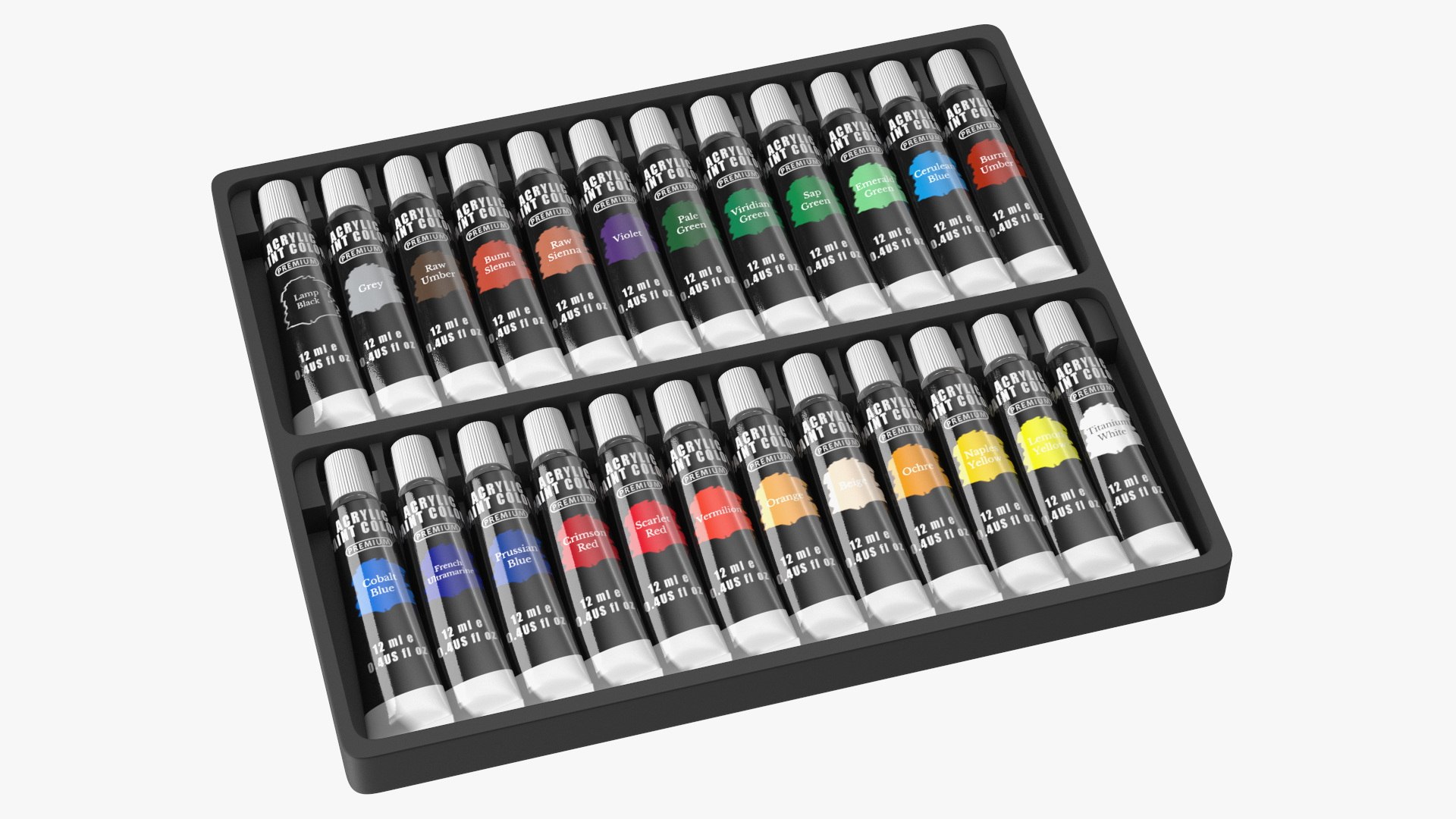 Acrylic Paints in Tubes Emooqi 3D model preview