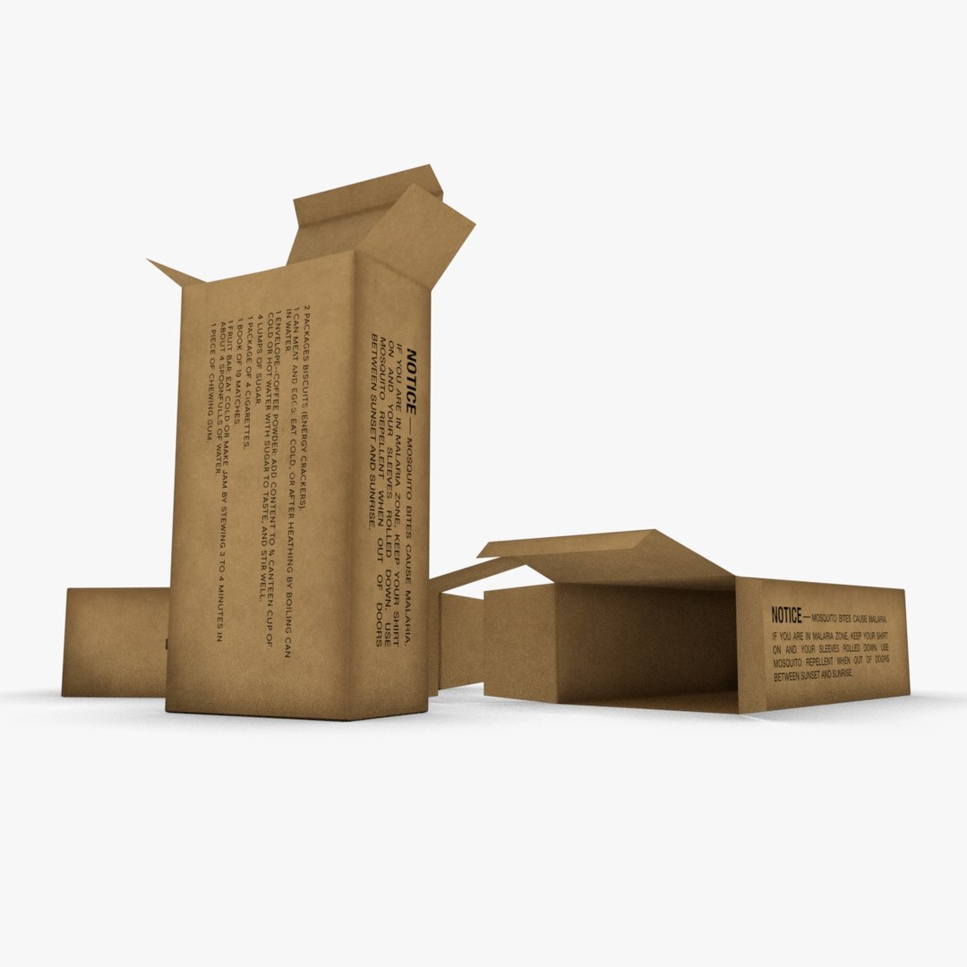 3D Army K-rations Boxes Model - TurboSquid 1188570