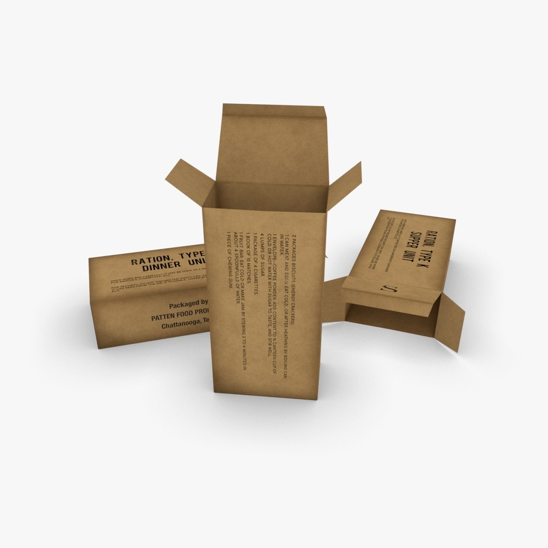 3D Army K-rations Boxes Model - TurboSquid 1188570