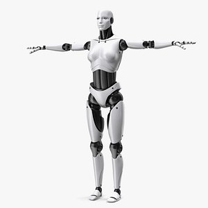 Cyborg Female T-Pose 3D model