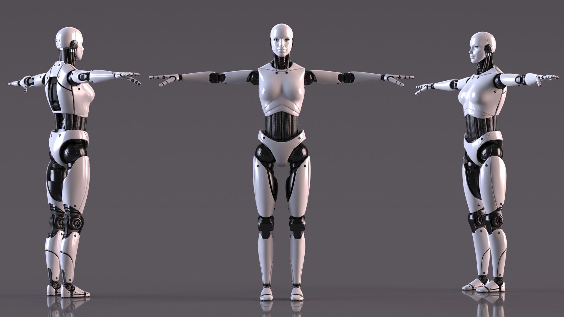 Cyborg Female T-Pose 3D model - TurboSquid 2096371