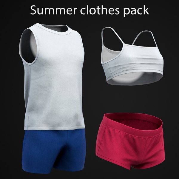 Summer clothes pack 3D model