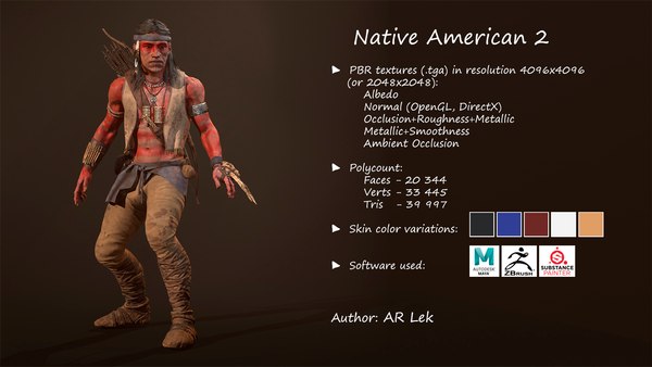 3D Native American 2 model