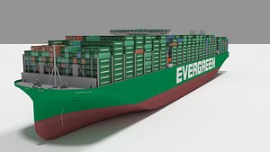Ever ace container ship lowpoly 3D model