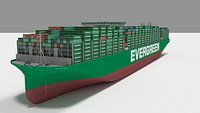 Ever ace container ship lowpoly