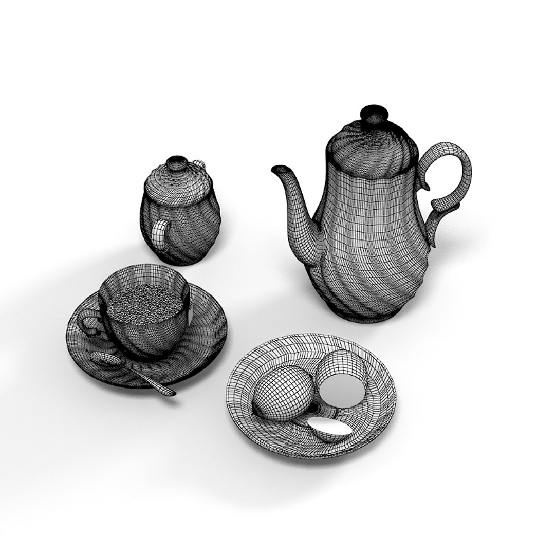 tea set porcelain 3d model