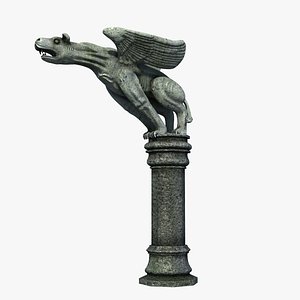 3D gothic statue 02