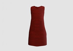skinny red dress 3D