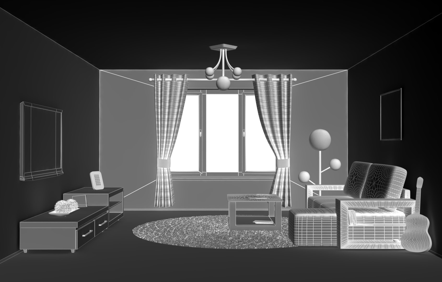 Interior Daylight Night 3d Model