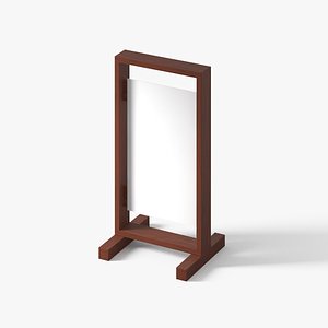 Modern wooden standing signate 3D model