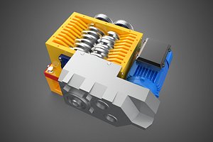 3D COMPACT 2 SHAFT SHREDDER GRINDER CRUSHER MACHINE ELECTRIC MOTOR