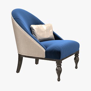 3D model chair curved seat