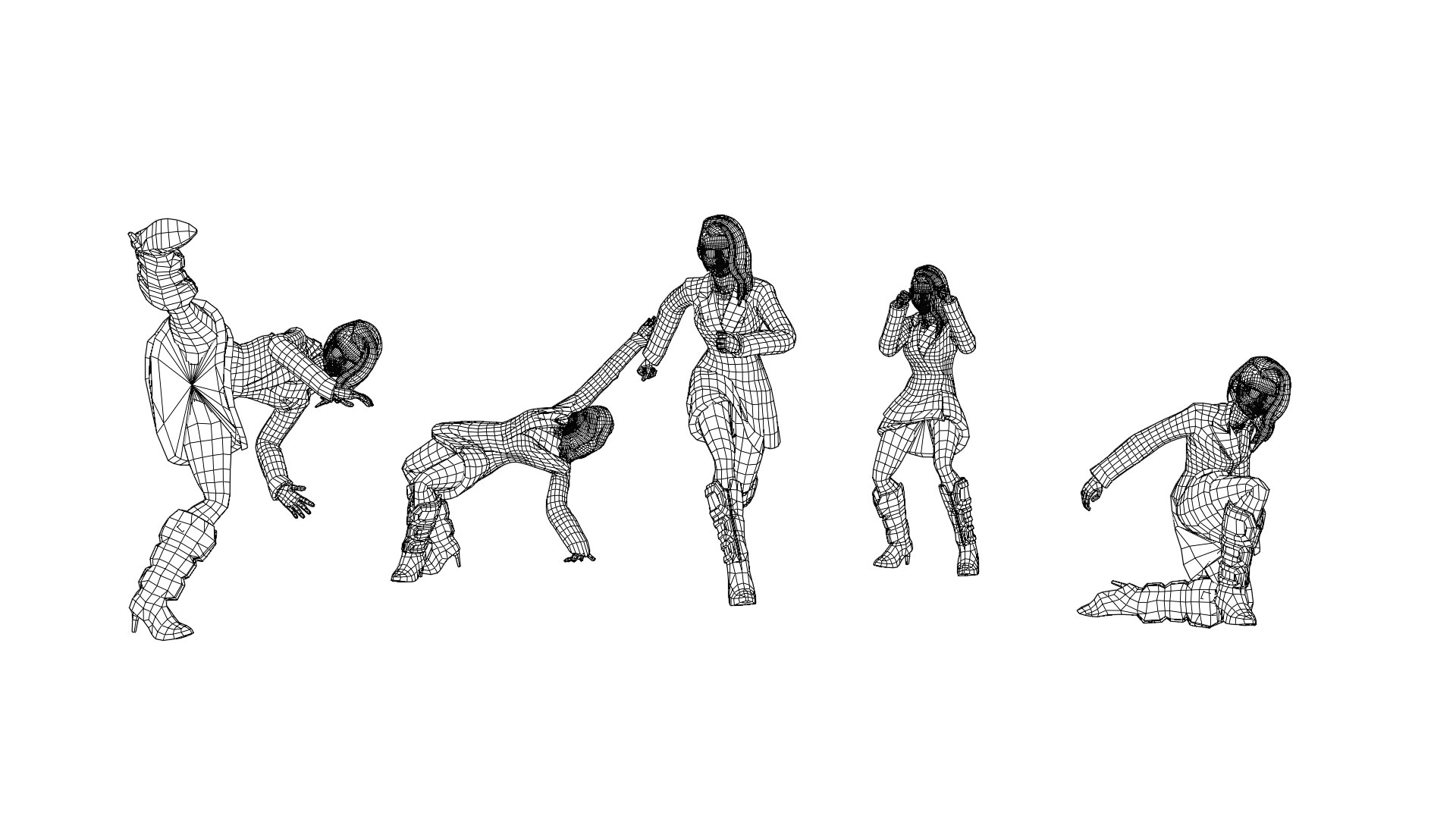 3D 3d Five Character Animation Pack Collection - TurboSquid 2223538