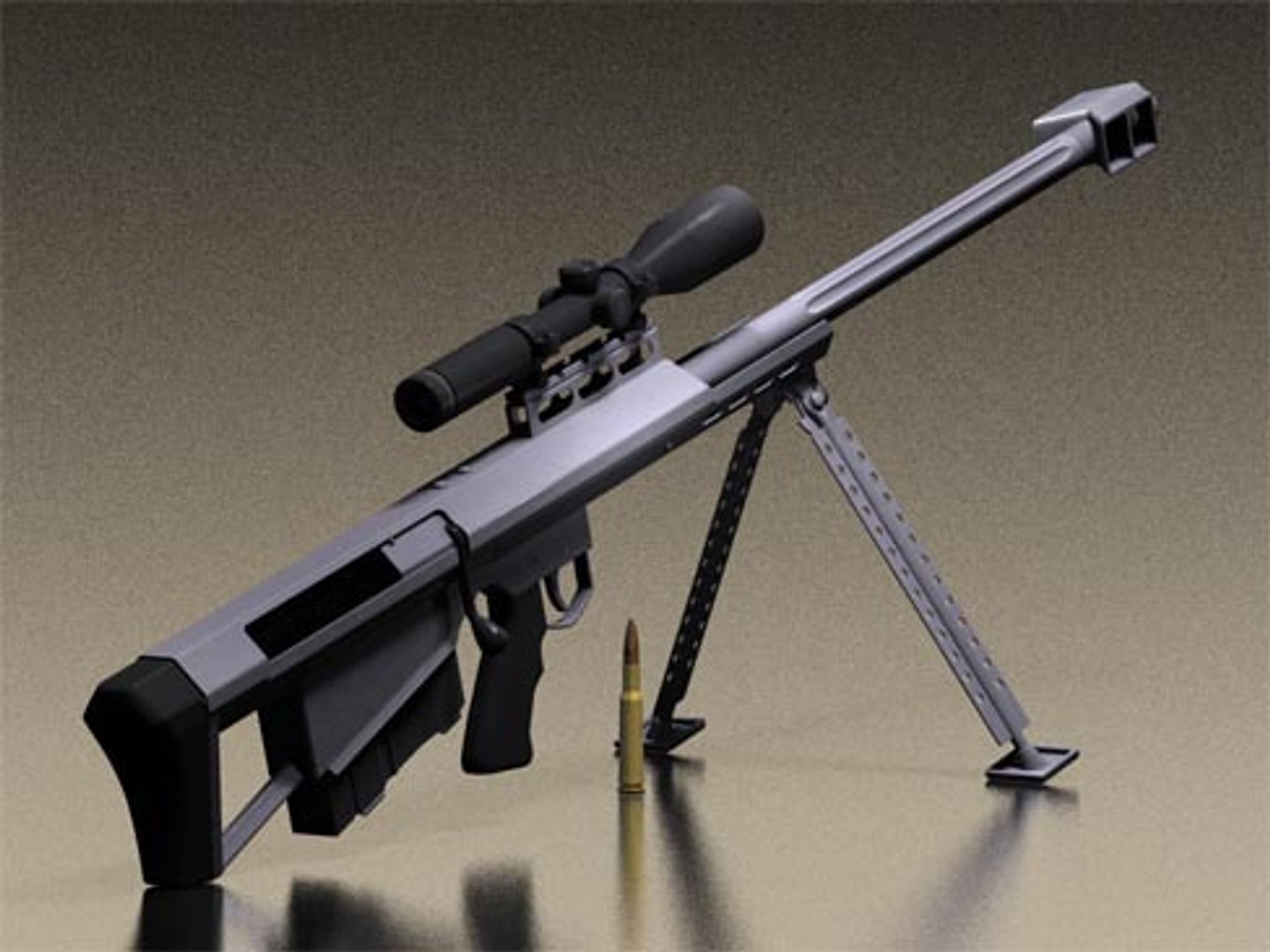 Barrett M90 Sniper Rifle 3d Model