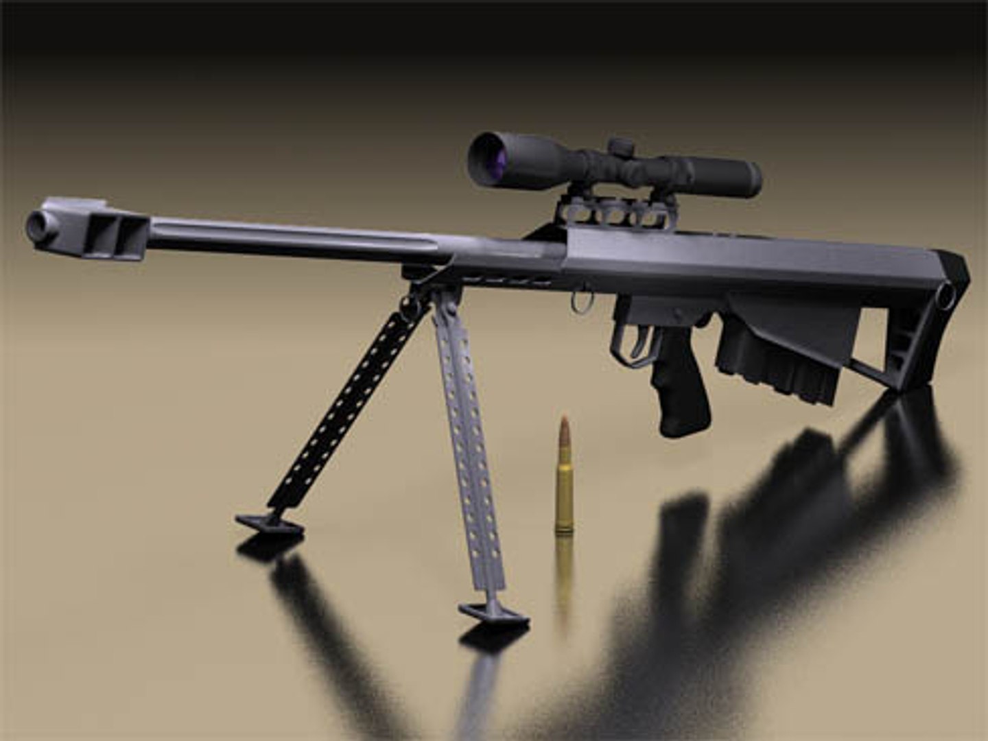 Barrett M90 Sniper Rifle 3d Model