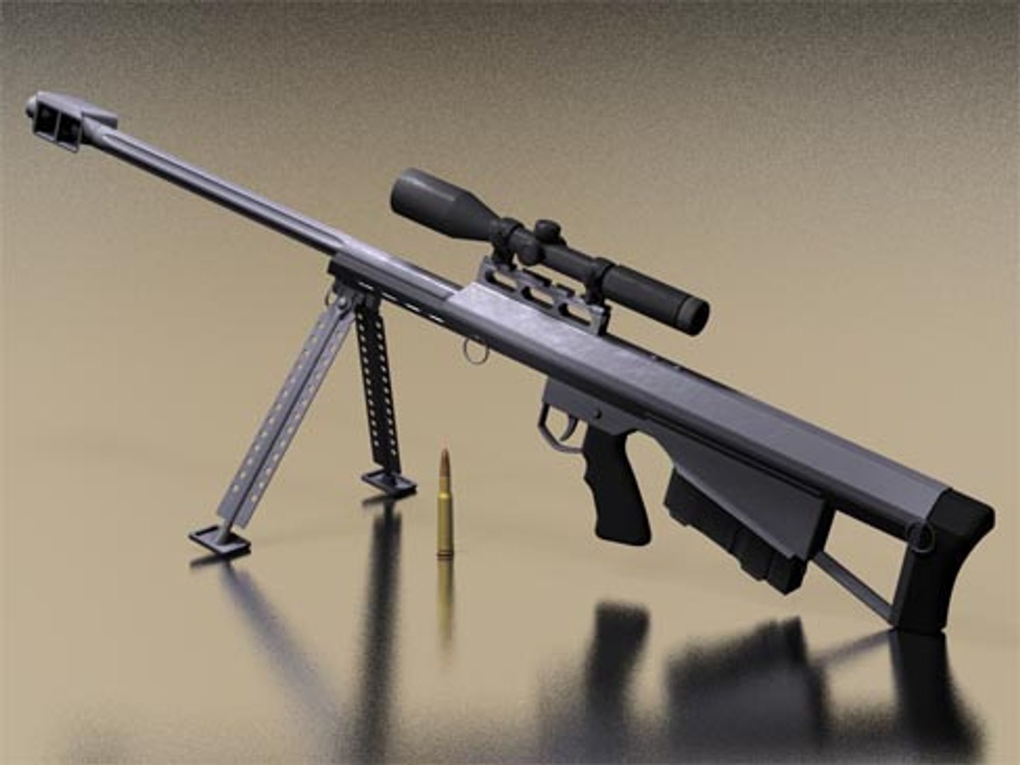 Barrett M90 Sniper Rifle 3d Model