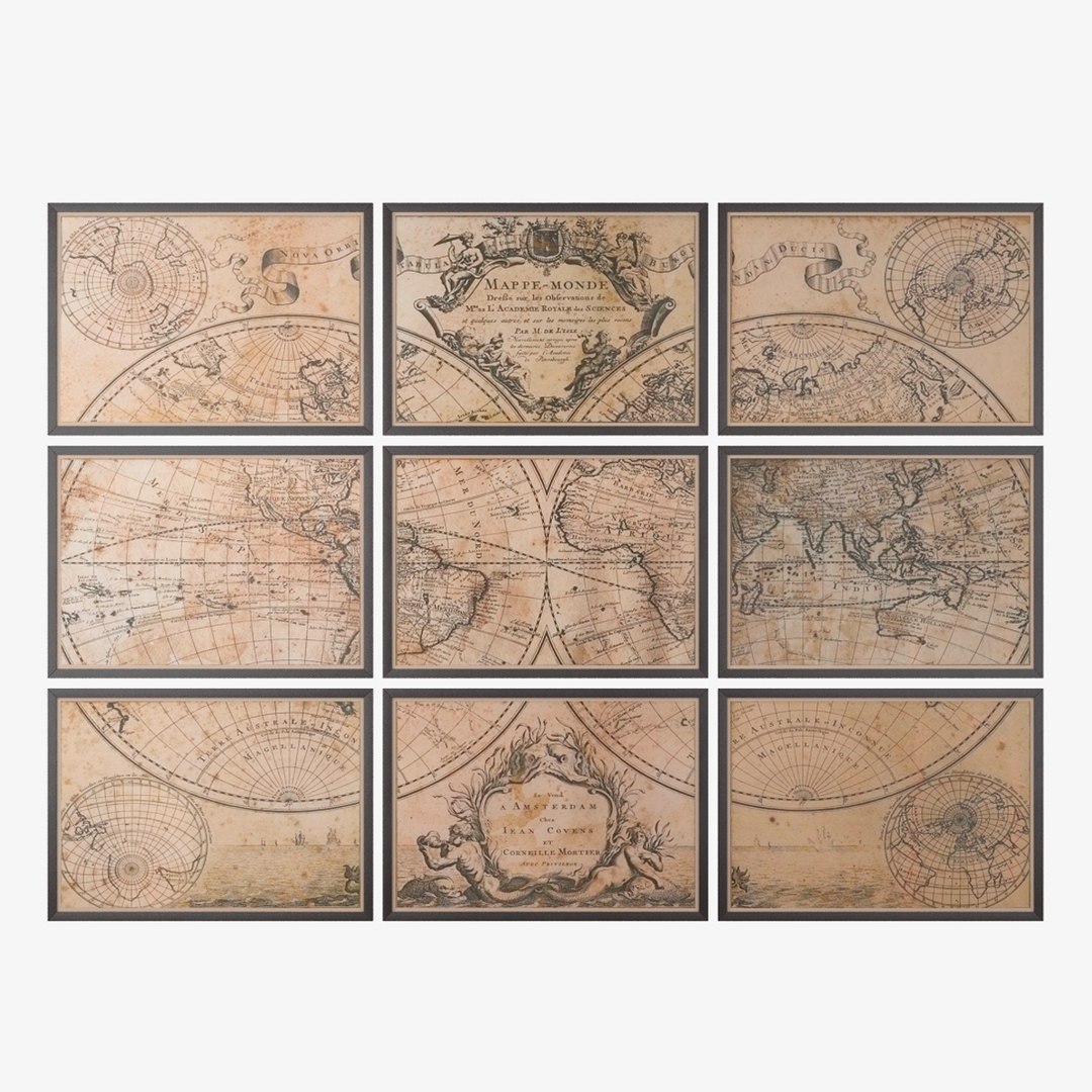 modelo 3d Hardware de restauración Marcos 1720 del mapa del mundo de L'isle  - TurboSquid 1046910, image size:1080x1080