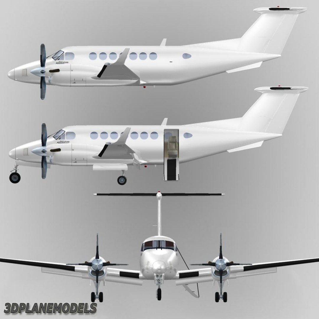 3d Beechcraft Super King Air Model