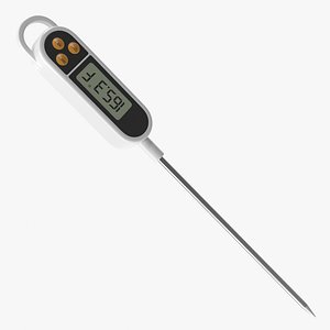 White Digital Food Thermometer 3D Model