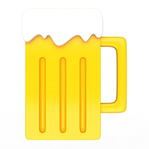 Beer Mug Emoji 3D model