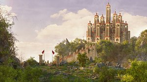 3D Cliff Church Environment