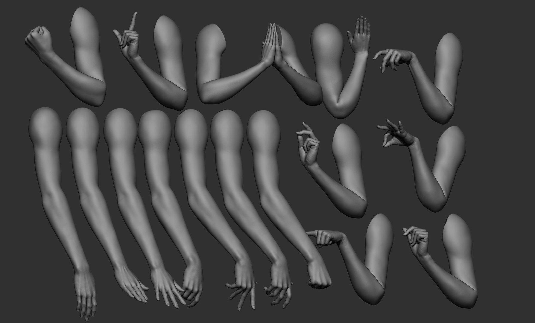 16 Female Arm Poses 3D Model - TurboSquid 1925496