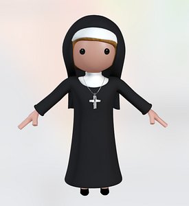rig cartoony character woman 3d model