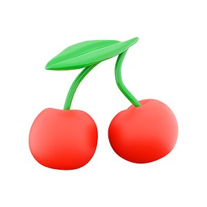 3d  sour cherry icon 3D model