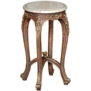 3D model Wooden round side Rustic coffee Table stand French Country 3D model