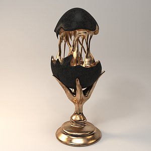 black egg statue 3D model