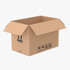 3D Cardboard Box 50x30x35 Open