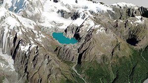 3D Mount Tutoko New Zealand model